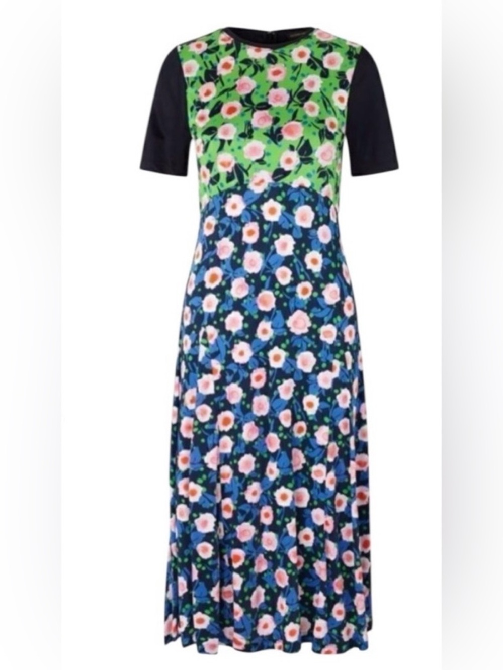 Stine Goya Scout Floral Print Short Sleeve Midi Dress Viscose Jersey - Picture 3 of 13